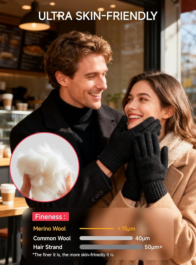 Merino Wool Warm Gloves